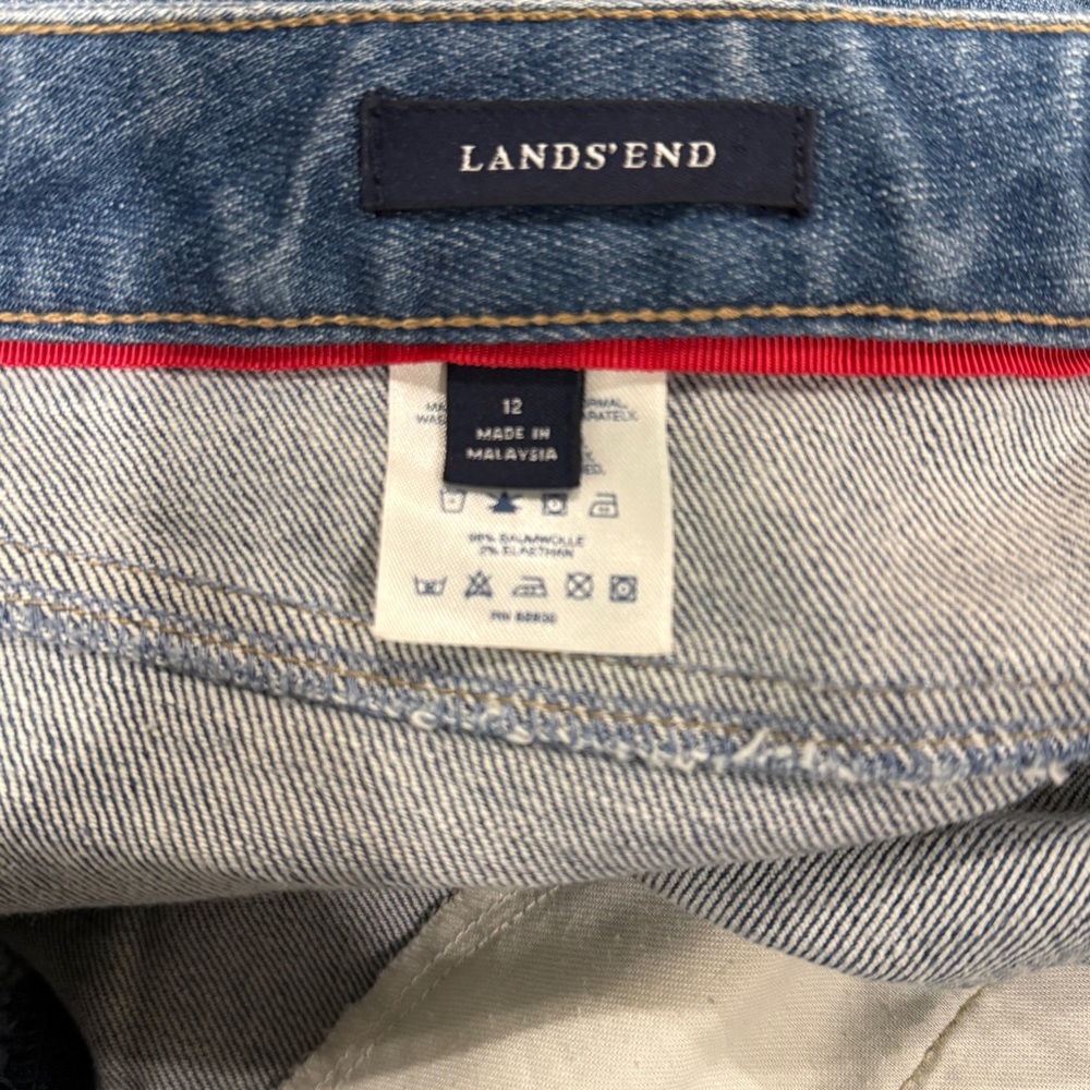 Boot cut jeans denim medium wash size 12 , lands end - Picture 4 of 10